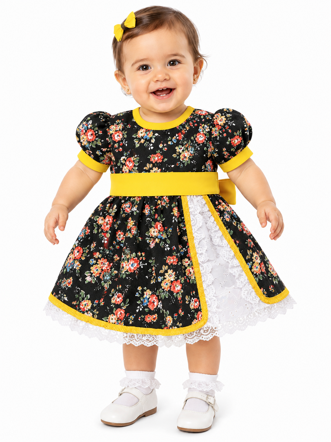 Vestido de huasa para Niña | Vestido de Cueca Chileno para Fiestas Patrias y Folclore