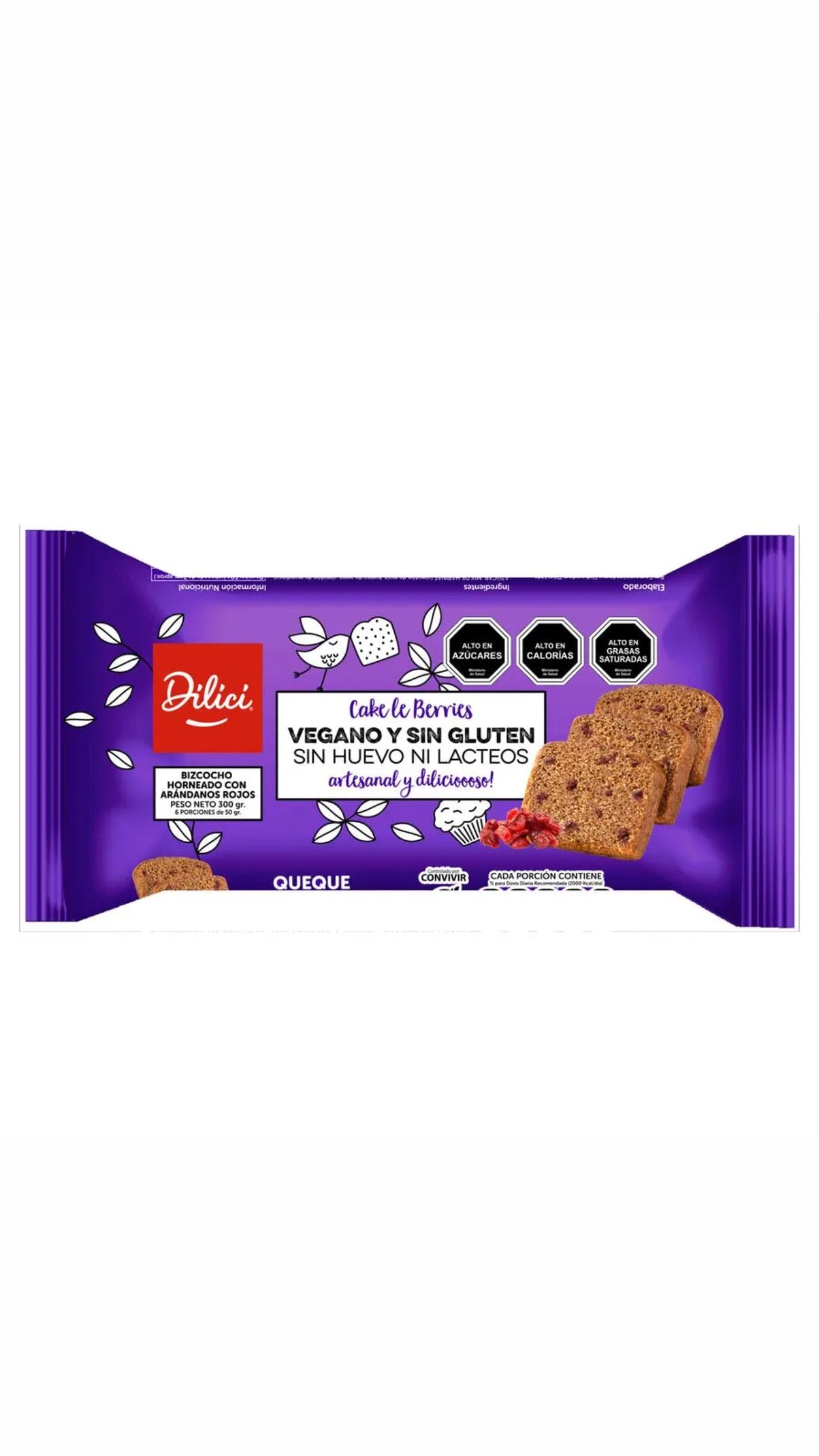 Queque Vegano Sin Gluten - Dilici Cake Le Berries 300 g