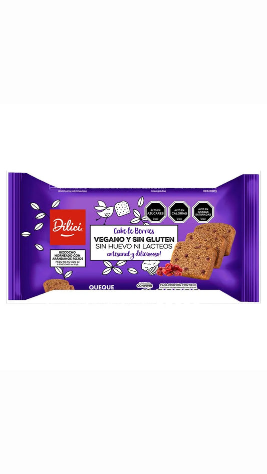 Queque Vegano Sin Gluten - Dilici Cake Le Berries 300 g