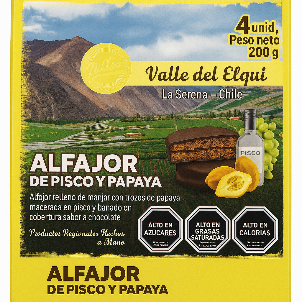 Alfajores pack 4 unidades Lili’s 200g - diseños de lugares de Chile