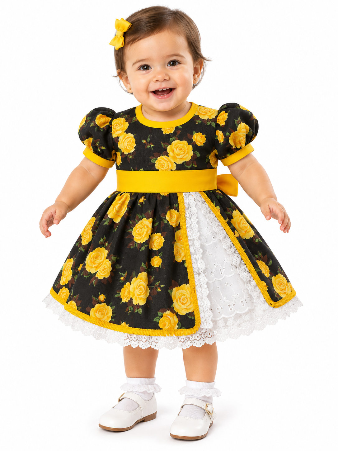 Vestido de huasa para Niña | Vestido de Cueca Chileno para Fiestas Patrias y Folclore