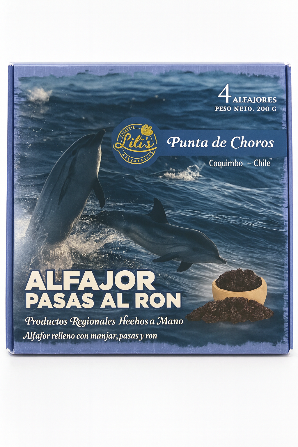 Alfajores pack 4 unidades Lili’s 200g - diseños de lugares de Chile