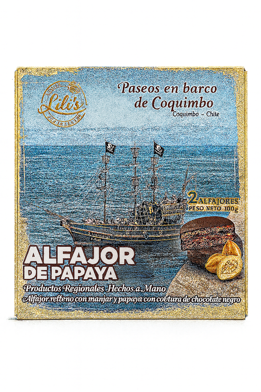 Alfajores pack 2 unidades Lili’s 100g - diseños de lugares de Chile - Chilena Cossas 