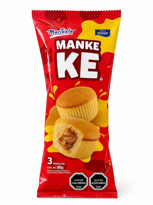Mankeke Marinela Sabor Manjar 90 g – 3 Pastelitos Rellenos