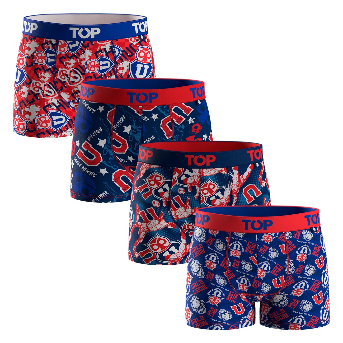 Bóxer Niño Algodón Universidad de Chile Pack 4 - talla 8