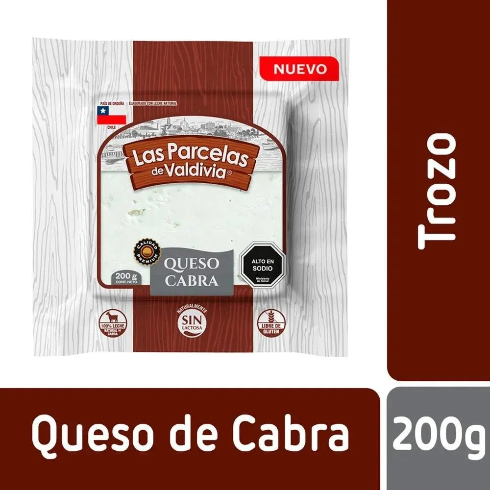Queso de Cabra Trozo Las Parcelas de Valdivia 200 g – Sin Lactosa y Sin Gluten