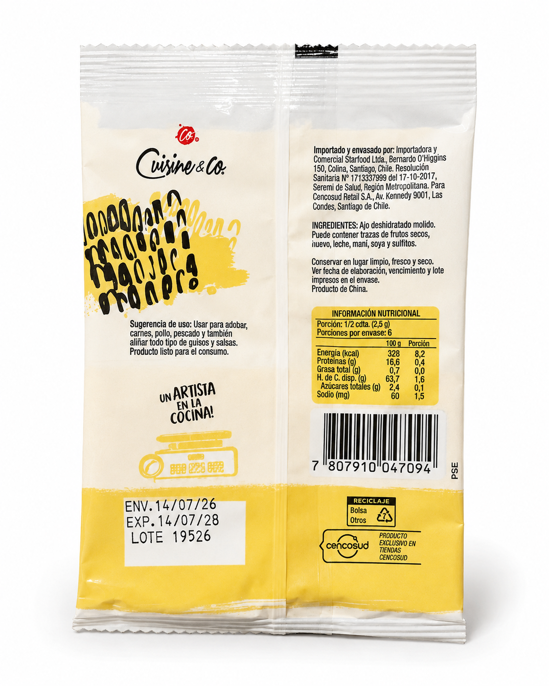 Ajo en Polvo Cuisine & Co. 15 g – Condimento de Ajo Deshidratado