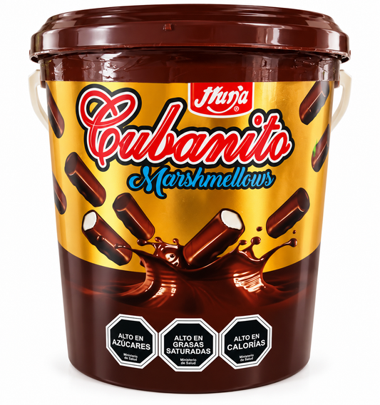 Cubanito Marshmallows Bañados con Sabor a Chocolate - Fruna – Balde de 1.2kg