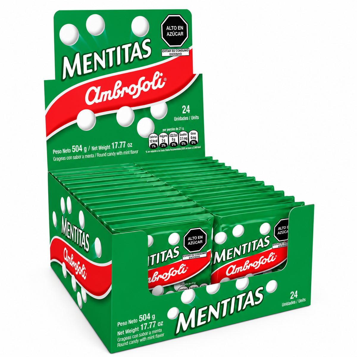 Mentitas Ambrosoli Sabor Menta – Dulces Chilenos | Unidad o Caja de 24 Unidades