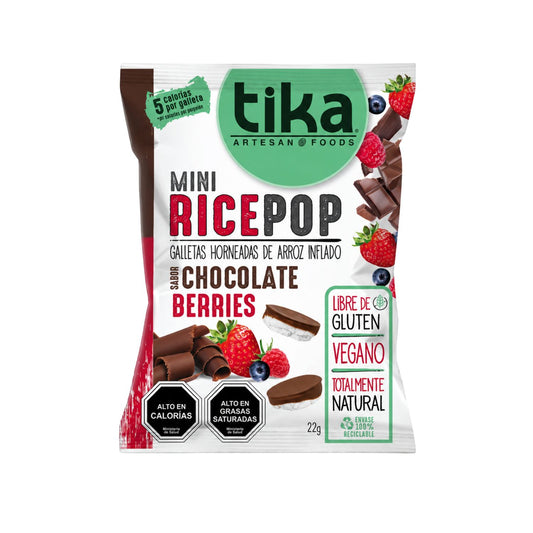 Rice pop Mini - Galletas de arroz inflado sabor chocolate berries 22g