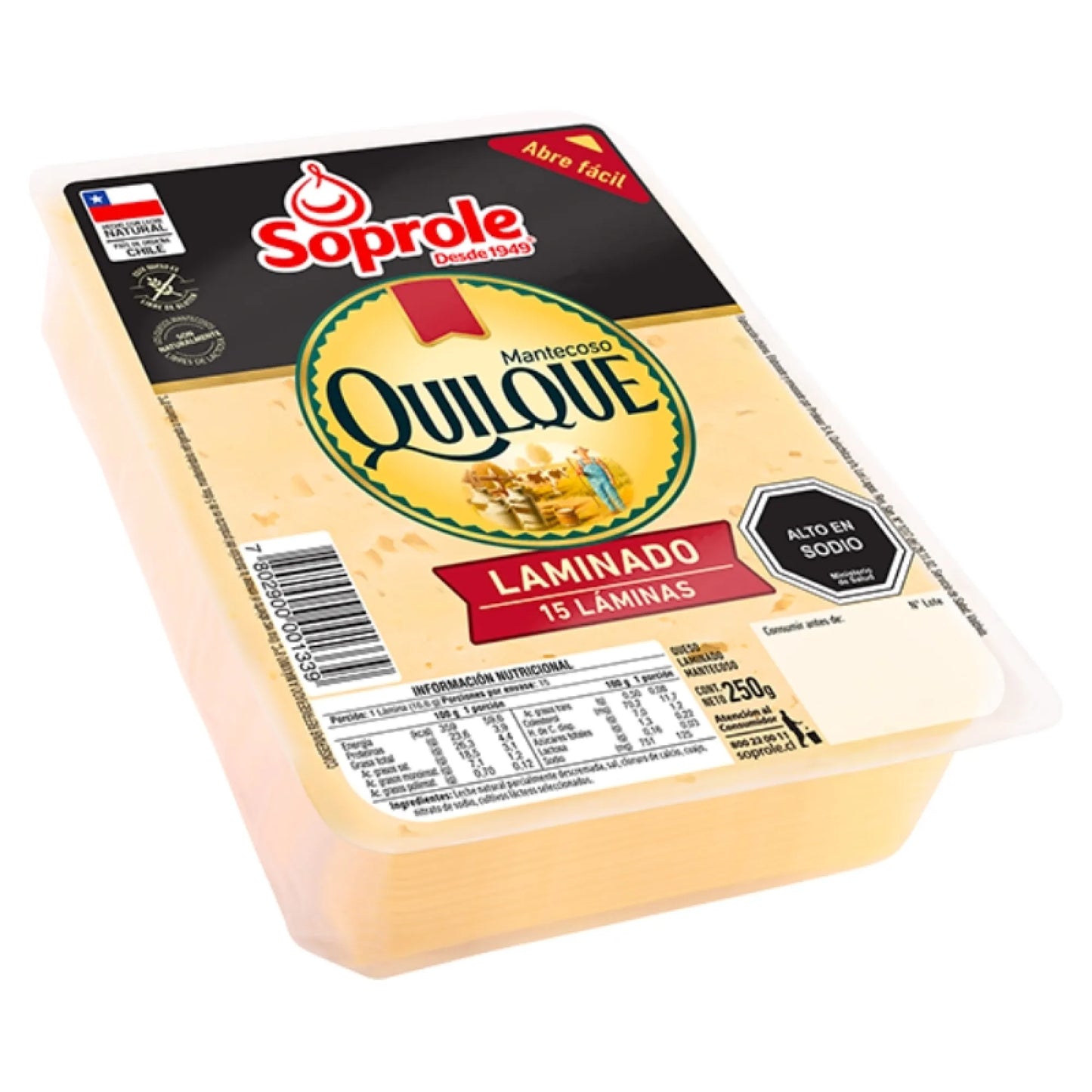 Queso Quilque mantecoso laminado - Chilena Cossas 