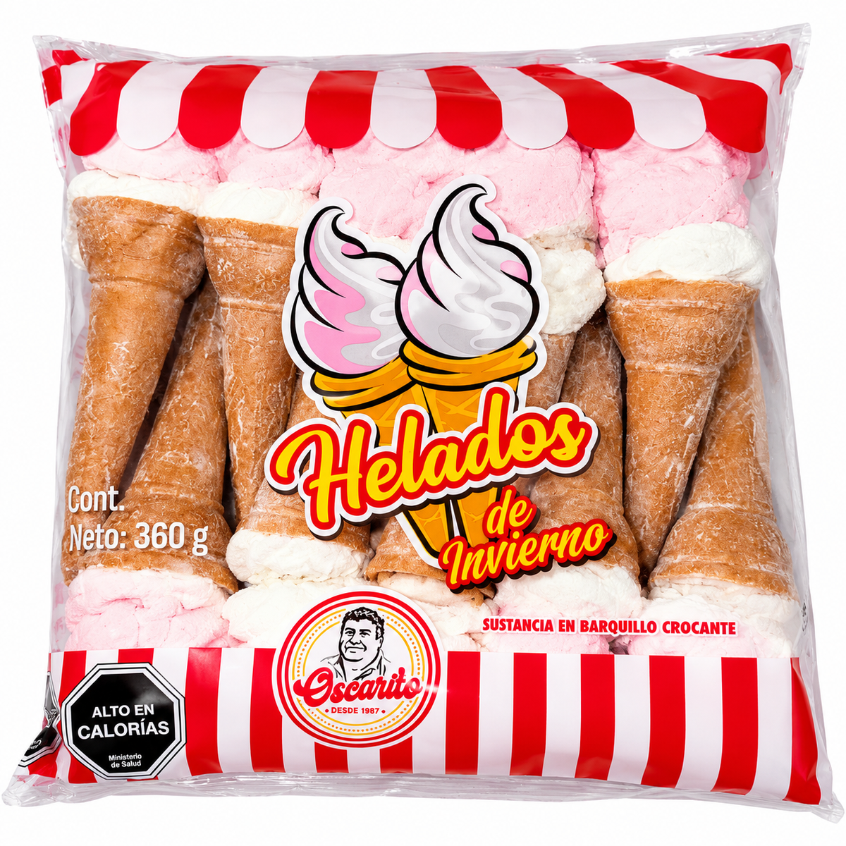 Helados de invierno - sustancias en barquillo
