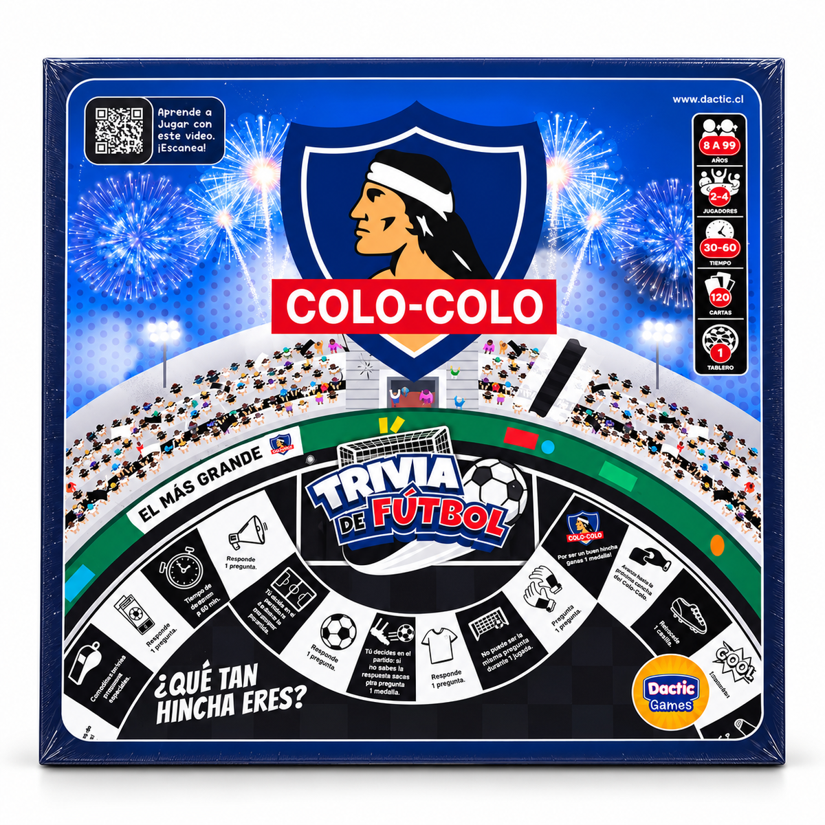 Trivia de Fútbol Colo-Colo – Juego de Mesa Oficial con 120 Cartas para 2 a 4 Jugadores