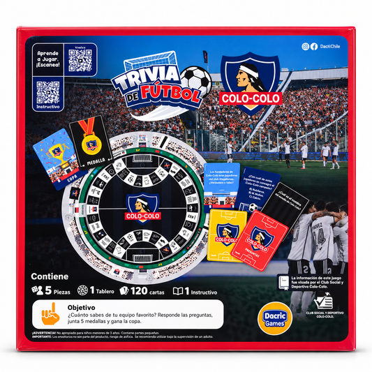 Juego de mesa Trivia de Fútbol Colo-Colo en su caja oficial.