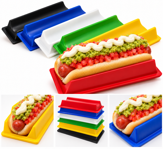 Pack de 4 Porta Completo Chileno – Bandejas para Hot Dog / Completo – Colores Surtidos