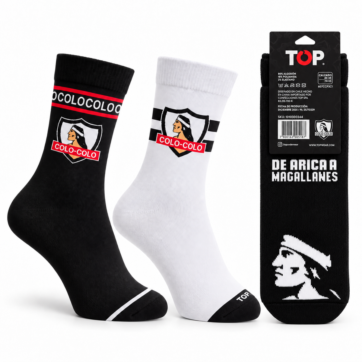 Pack de 3 Calcetines Colo-Colo – adulto talla 40-44 /10-13