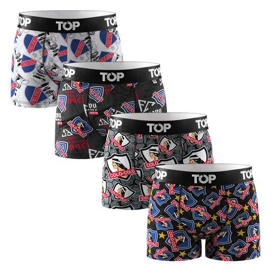 Pack de 4 Boxer Niños Colo Colo - Algodon - Marca Top
