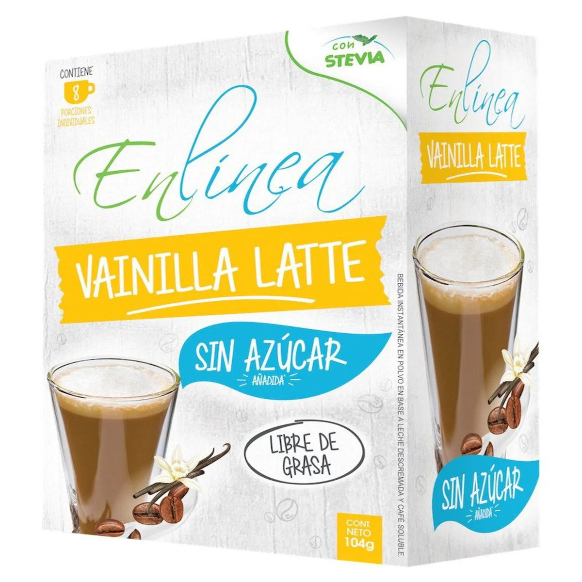 En Linea Vainilla latte Sin azucar- bebida instantanea Libre de grasa