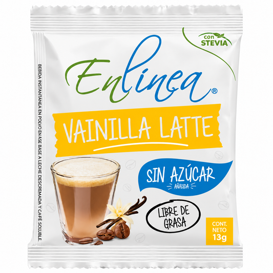 En Linea Vainilla latte Sin azucar- bebida instantanea Libre de grasa