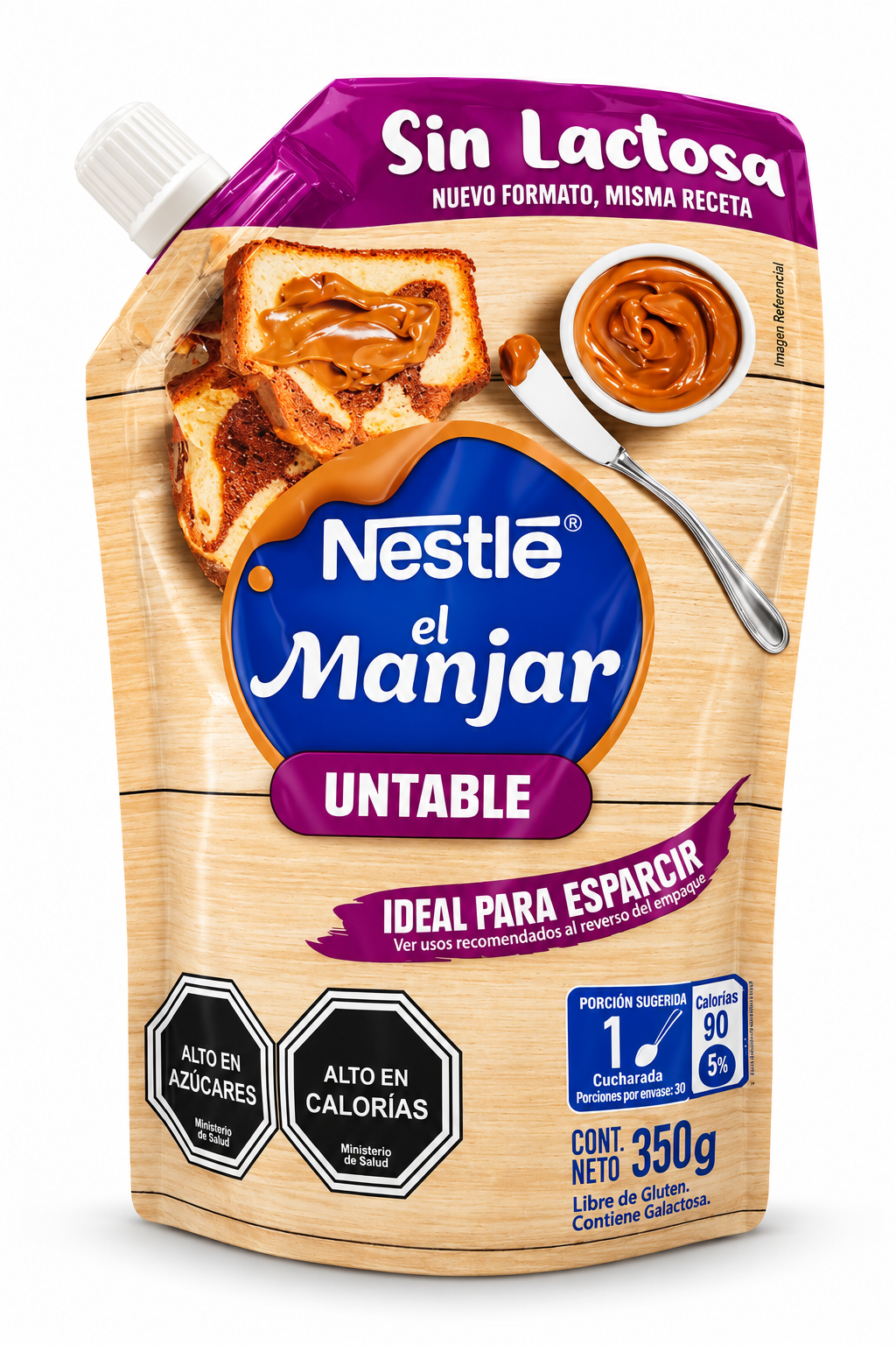 Nestlé El Manjar Untable Sin Lactosa 350 g – Dulce de Leche Chileno