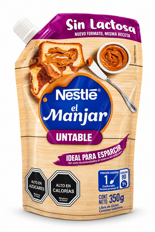 Nestlé El Manjar Untable Sin Lactosa 350 g – Dulce de Leche Chileno