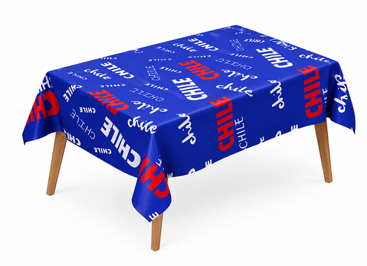 Mantel Plástico Fiestas Patrias Chile 137 x 183 cm | Decoración Mesa Tricolor para Celebraciones