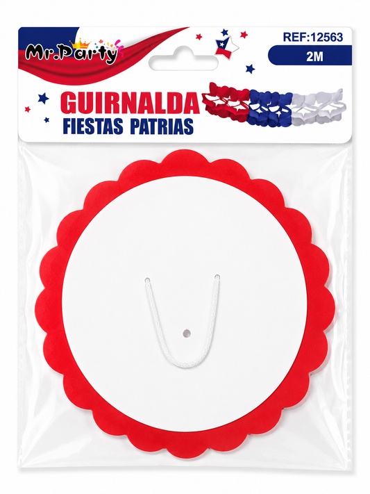 Guirnalda Decorativa para Fiestas Patrias Chilenas 2 Metros | Adorno Colgante