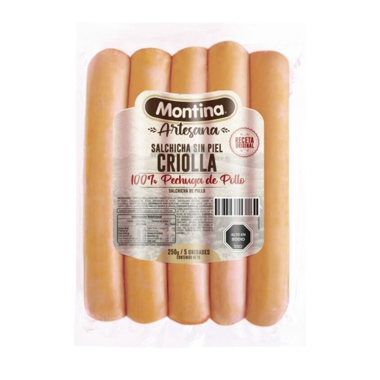 Salchicha criolla Montina 250g - Chilena Cossas 