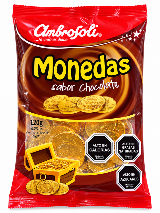 Ambrosoli Monedas Sabor Chocolate 120 g – Monedas de Chocolate