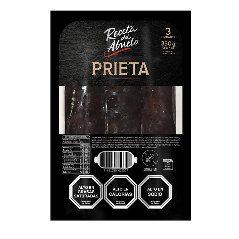 Prietas Receta del abuelo 350g - Chilena Cossas 