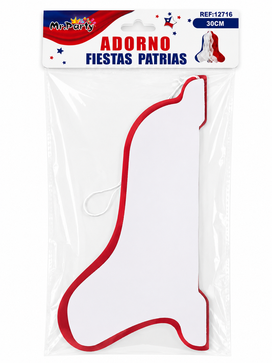 Adorno Colgante Campana Fiestas Patrias 30 cm – Decoración Chilena Tricolor