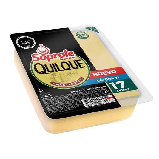 Queso quilque 500g Soprole - 17 láminas gruesas - Chilena Cossas 