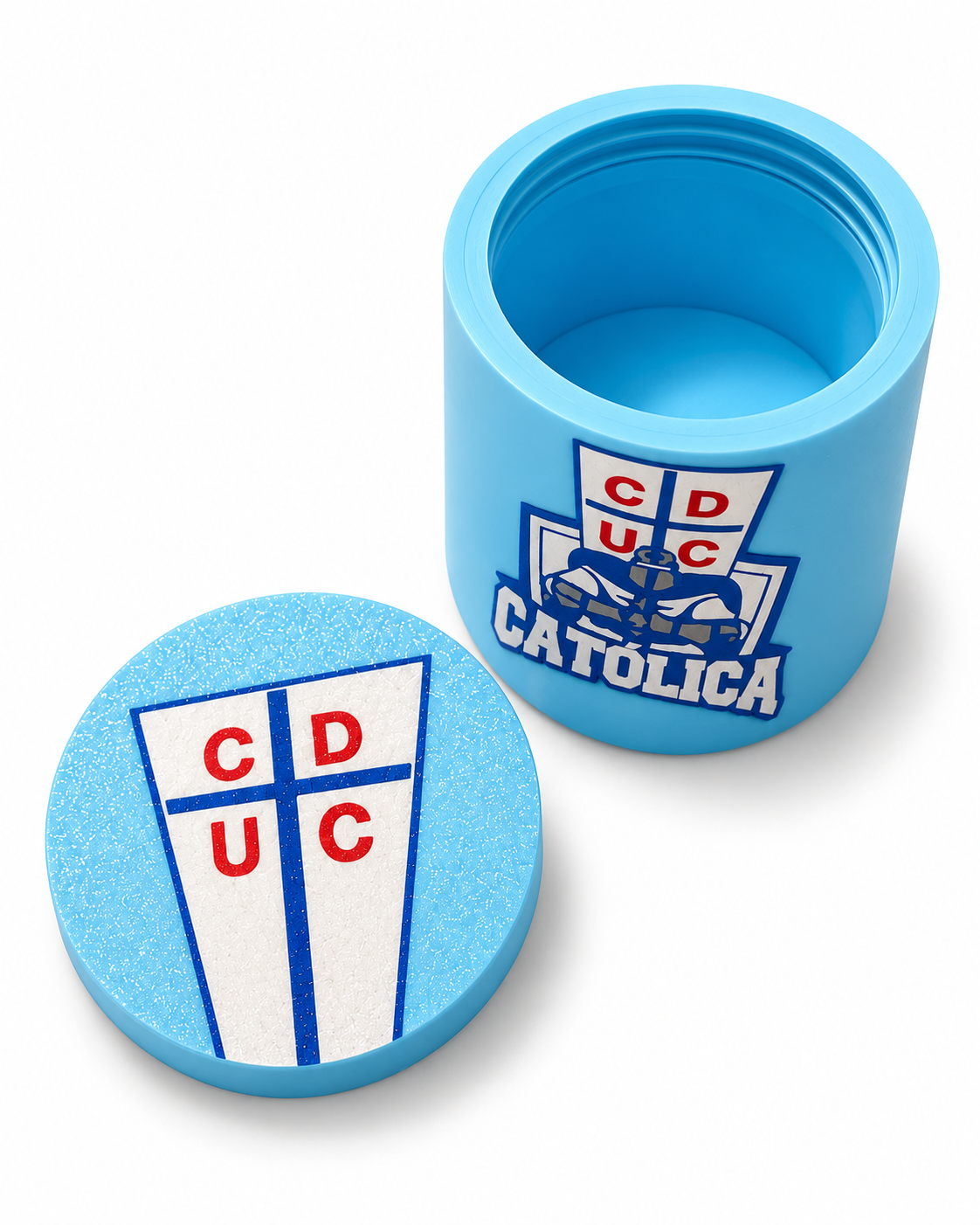 Matero Universidad Católica con Bombilla + Dispensador para Yerba y Azúcar