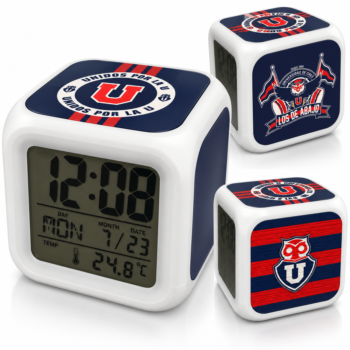 Reloj Despertador Digital Universidad de Chile – Cubo LED con Cambio de Color