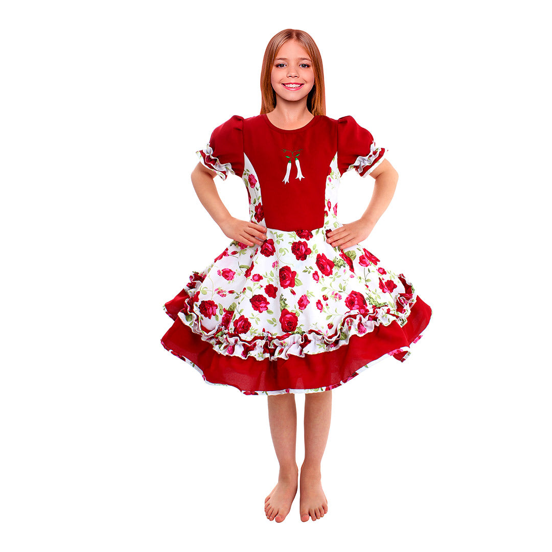 Vestido de Huasita para Niña | Vestido de Cueca Chileno para Fiestas Patrias y Folclore - Chilena Cossas 