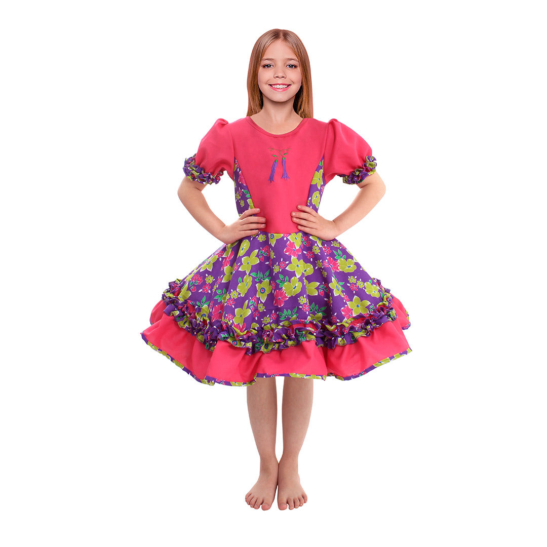Vestido de Huasita para Niña | Vestido de Cueca Chileno para Fiestas Patrias y Folclore - Chilena Cossas 
