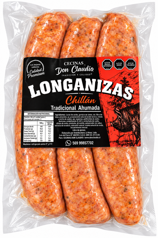 Longanizas Chillán Tradicional Ahumada Don Claudio - Chilena Cossas 