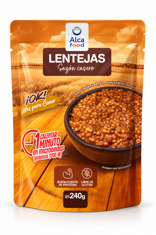 Lentejas Alca Food Sazón Casero 240 g – Listas para Comer, Sin Gluten