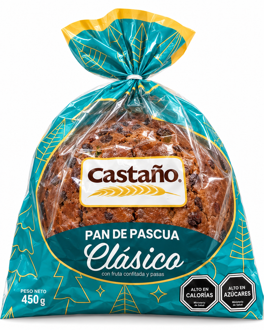 Pan de pascua clásico castaño 450g- con fruta confitada y pasas