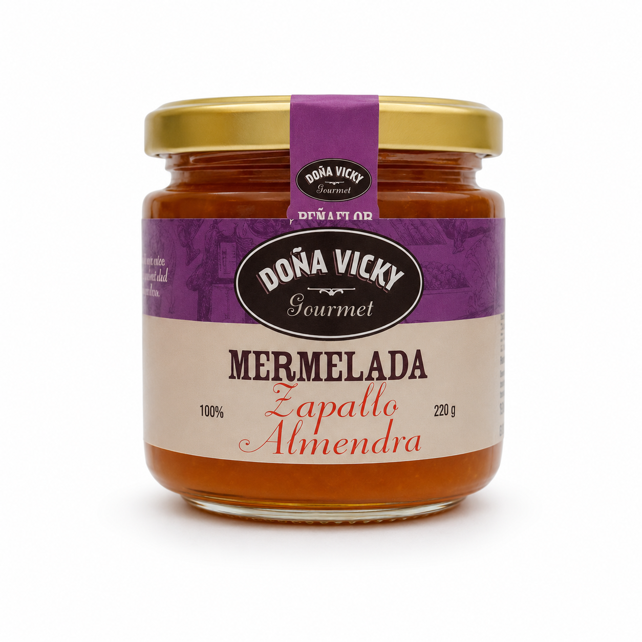 Mermelada Gourmet de Zapallo y Almendra Doña Vicky 220 g | Producto Chileno Artesanal