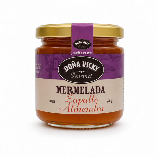 Mermelada Gourmet de Zapallo y Almendra Doña Vicky 220 g | Producto Chileno Artesanal - Chilena Cossas 