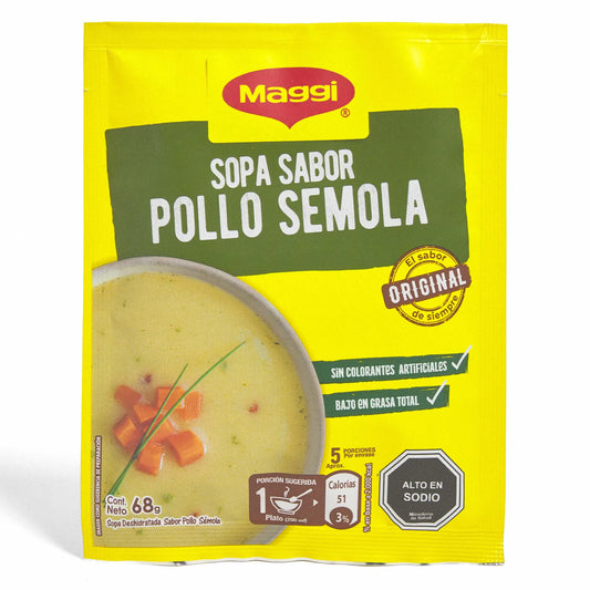 Sopa Maggi Pollo Sémola 68 g | Sopa Chilena Instantánea Tradicional - Chilena Cossas 
