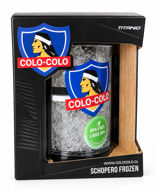Schopero Frozen Colo Colo – Vaso Cervecero con Efecto Congelante – Diseño del Cacique – Libre de BPA – Incluye Caja de Presentación