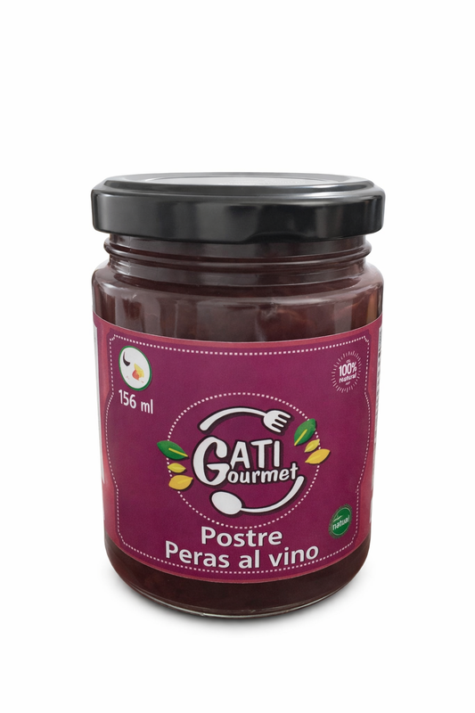 Postre peras al vino tinto endulzado con alulosa 156g - Chilena Cossas 