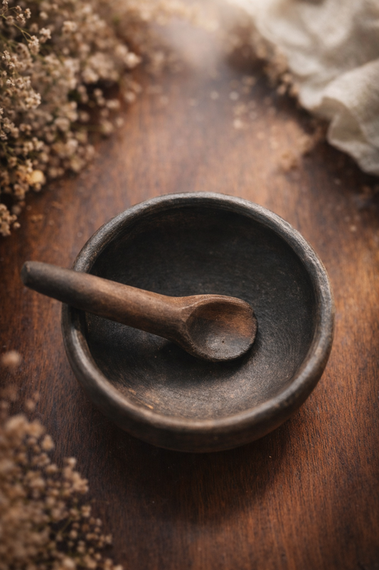 Pocillos de greda mini con cuchara - especial para pebre- 3 inches de diametro - Chilena Cossas 