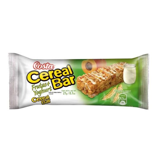 Cereal Bar - Barra de Cereal Costa Frutas y Yogurt 21 g – Snack Saludable | Producto Chileno