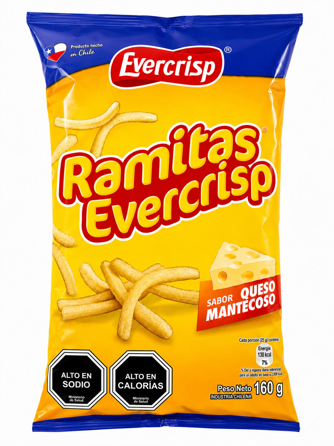 Ramitas de Queso Evercrisp | Snack Chileno Crujiente Original (Varios Tamaños) - Chilena Cossas 