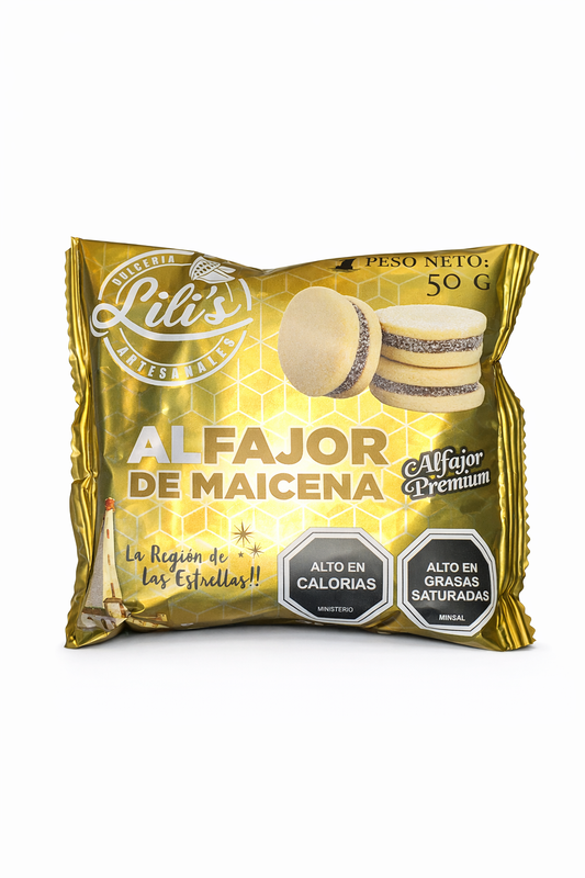 Alfajor de maicena premium 50g Lilis - Chilena Cossas 