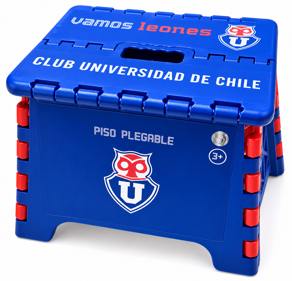 Piso Plegable Universidad de Chile – Banquito Portátil Azul y Rojo