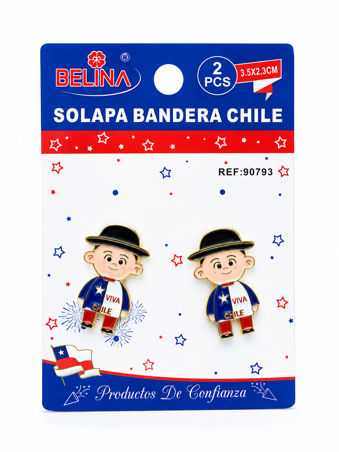 Pin Patriótico de Chile – Set de 2 Insignias Metálicas para Fiestas Patrias